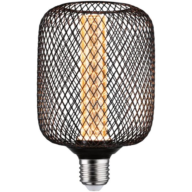 LED-lamppu Paulmann Metallic Glow Illuminant Zyl, E27, Spiral, 200lm, 4.2W, 1800K, musta