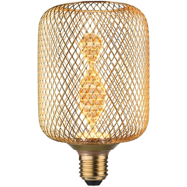 LED-lamppu Paulmann Metallic Glow Illuminant Zyl, E27, Helix, 130lm, 3.5W, 1800K, messinki