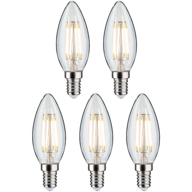 LED-kynttilälamppu Paulmann Candle, E14, 470lm, 4.8W, 2700K, kirkas, 5kpl