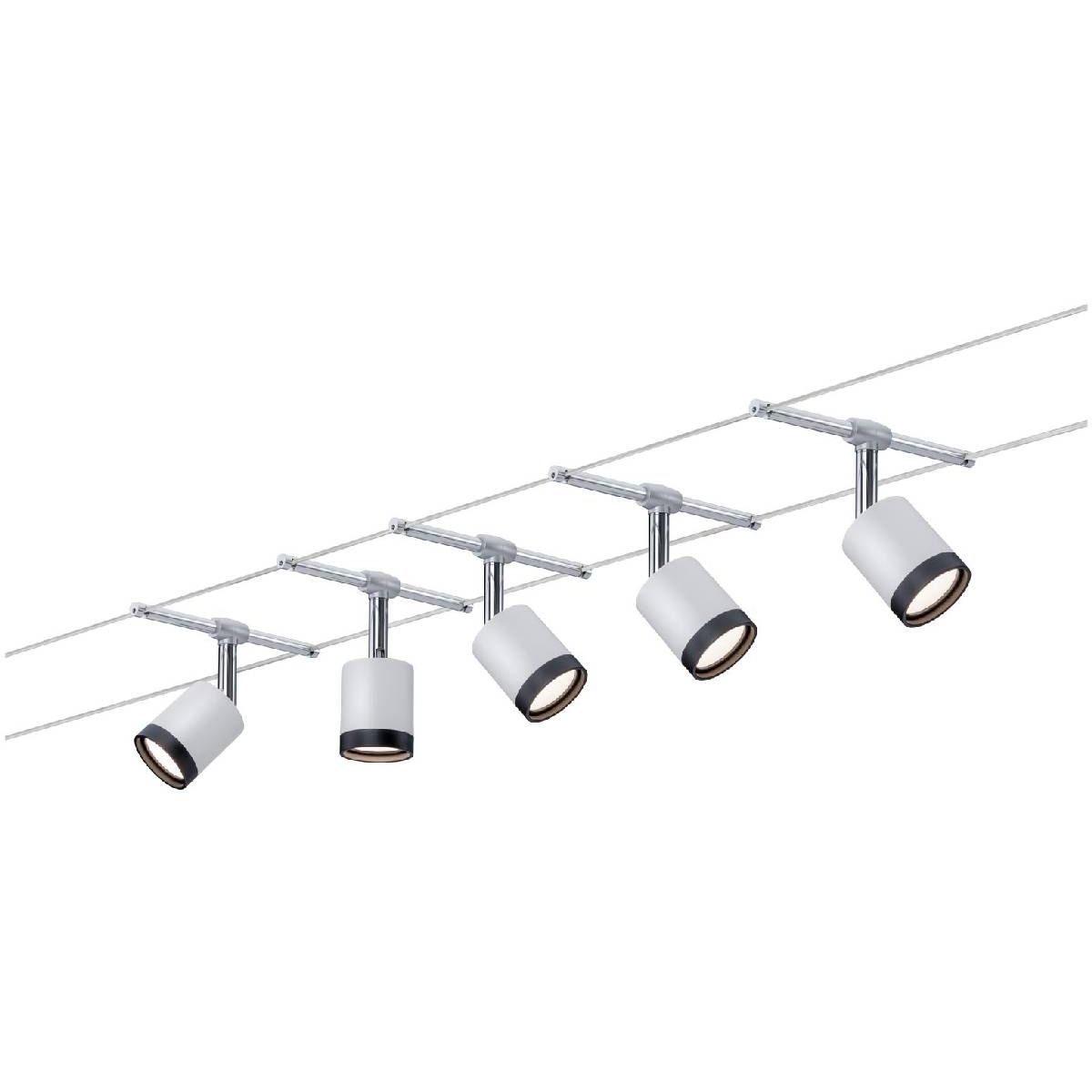 Vaijerivalaisinsetti Paulmann Tube LED 5 valaisinta + muuntaja + vaijeri