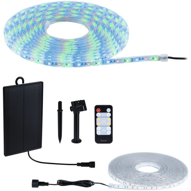 LED-nauha Paulmann Solar 10m aurinkokenno IP44 3,8W 14lm/m 60 LEDiä/m RGB kaukosäädin