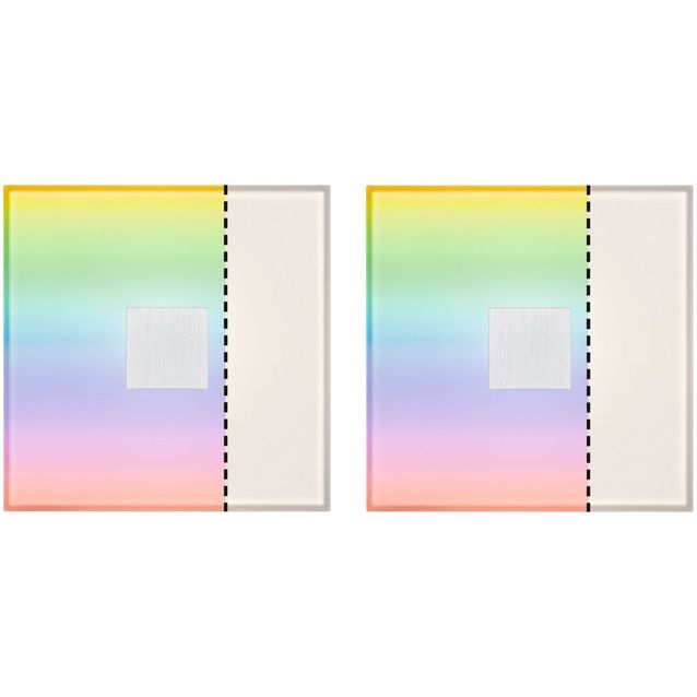 Upotettava LED-seinävalaisinsarja Paulmann LumiTiles, 2 valaisinta, Smart Home Zigbee 3.0, IP44, 10x10cm, RGBW+, himmennettävä, valkoinen