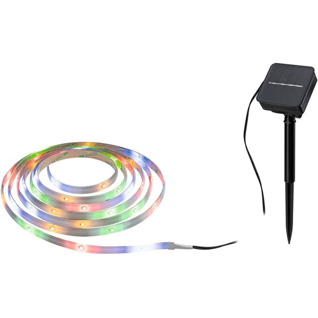 LED-valonauha aurinkokennolla Paulmann, 3m, IP44, 0.3W, 16LEDs/m, RGB, hämärätunnistin