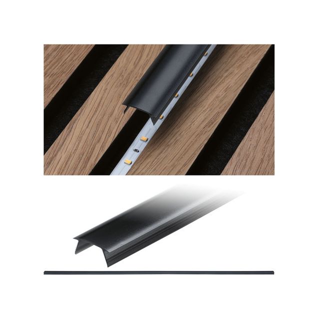 Diffuusori LED-nauhalle Paulmann, akustiikkapaneeliin, 0.8m, muovi, musta