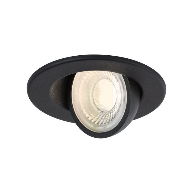 LED-alasvalo Paulmann Zina, Ø90mm, IP65, 5W/8W, 685lm/0lm, 2700-4000K, himmennettävä, mattamusta