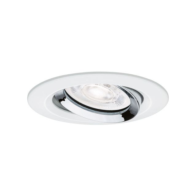 LED-alasvalo Paulmann Nova Plus, Ø93mm, GU10, IP65, 4.9W, 550lm, 4000K, himmennettävä, mattavalkoinen/kromi