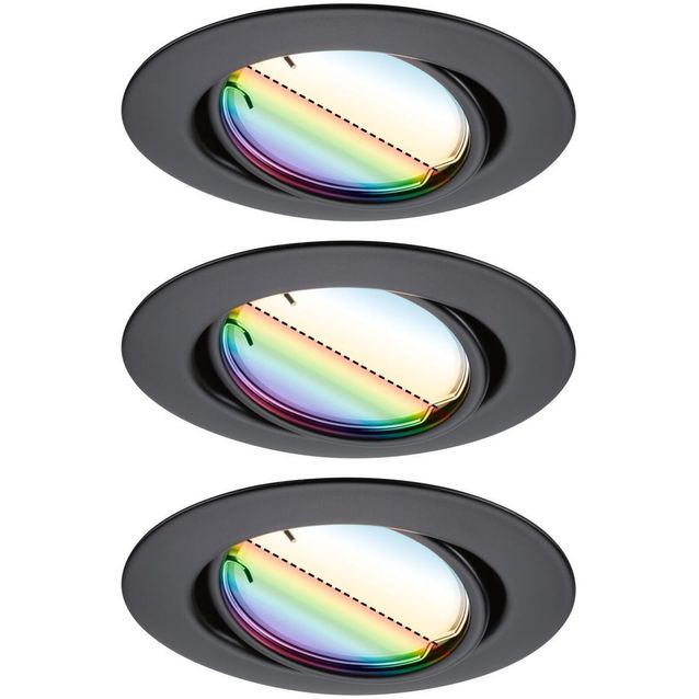 Upotettava LED-valaisin Paulmann Base Coin, 3kpl, Smart Home Zigbee 3.0, Ø90mm, himmennettävä, RGBW+, eri värejä