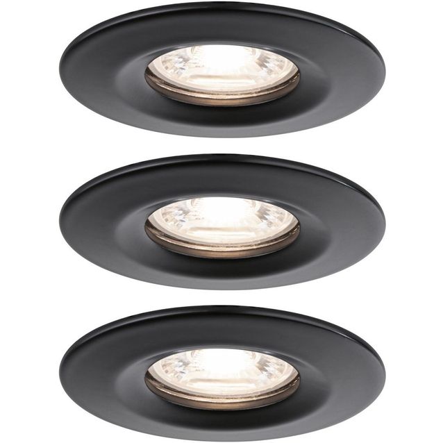 Upotettava LED-valaisin Paulmann Nova Mini Coin Rigid, 3kpl, Ø66mm, 4W, 310lm, 2700K, mattamusta