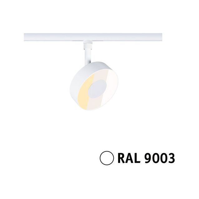 Kiskospotti Paulmann URail Circle, 280lm, 5W, 2700 - 4000K, kolmiportaisesti himmennettävä, valkoinen