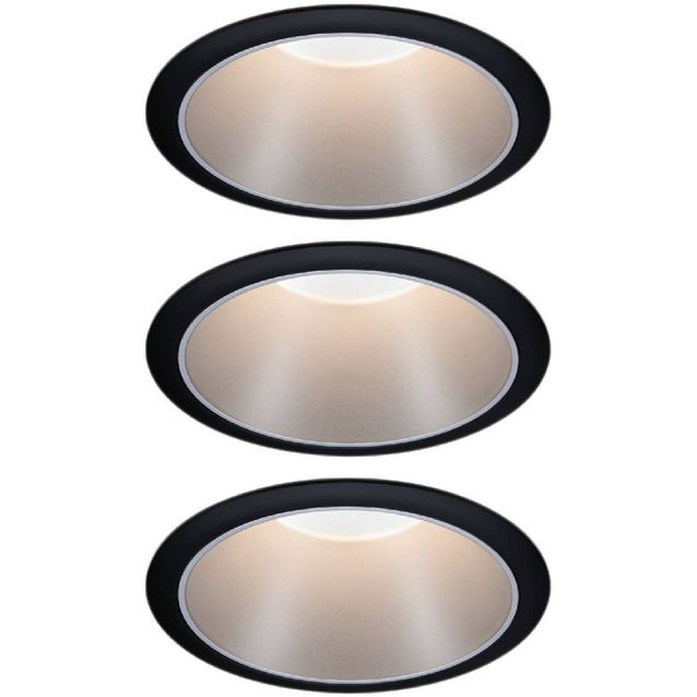 Alasvalosetti Paulmann Cole Ø88mm musta/hopea