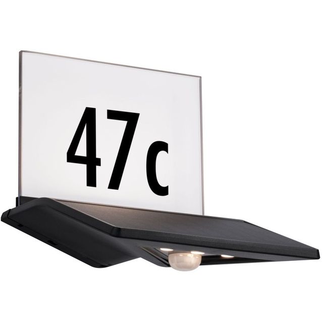 LED-numerovalaisin aurinkokennolla Paulmann Yoko, IP44, 3000K, liike- ja hämärätunnistin, antrasiitti