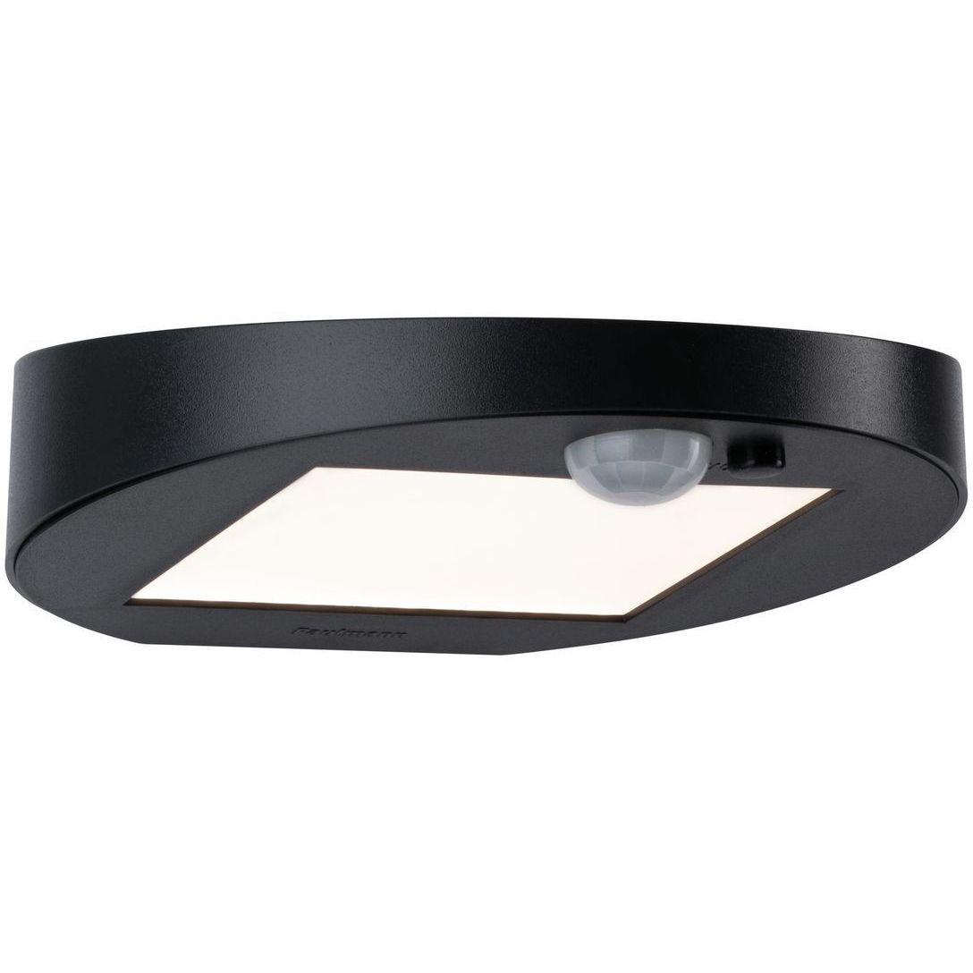 LED-ulkoseinävalaisin aurinkokennolla Paulmann Ryse, IP44, 3000K, liiketunnistin, antrasiitti