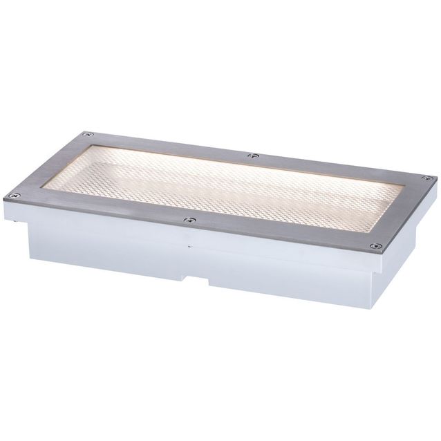 LED-terassivalaisin liiketunnistimella Paulmann Brick, IP67, 20x10cm, 3000K, alumiini