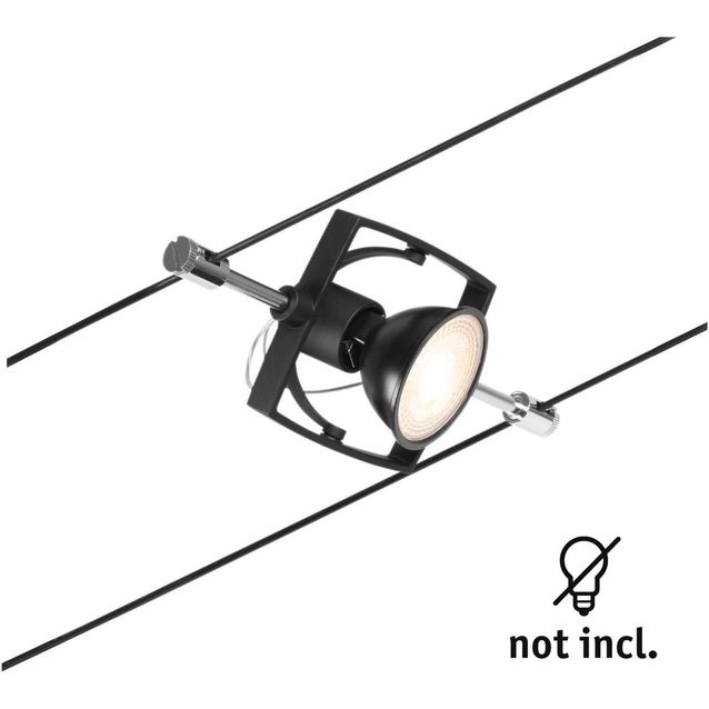 Vaijerivalaisin Paulmann CorDuo Mac II, GU5.3, 12V, mattamusta