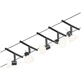 Vaijerivalaisinsetti Paulmann CorDuo Sheela, GU5.3, 230/12V, mattamusta/kromi