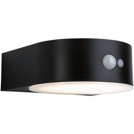 LED-ulkoseinävalaisin aurinkokennolla Paulmann Eileen, IP44, 3000K, liiketunnistin, musta