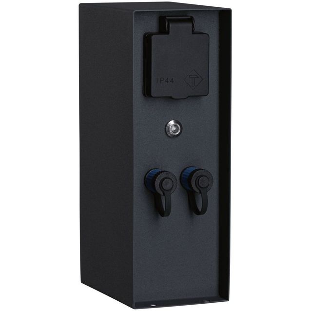 Pistorasiapylväs hämärätunnistimella Paulmann Plug & Shine Rio, IP44, antrasiitti