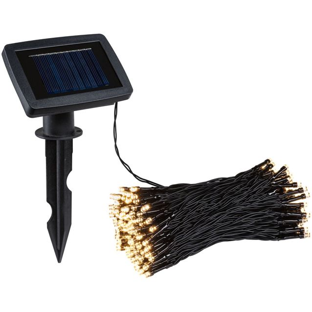 Aurinkokennovaloketju Paulmann Aurinka IP44 3000K 200 valoa 21.9m musta