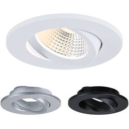 LED-alasvalo Paulmann Viona, IP65, 6W, 520lm, 2700 - 4000K, suunnattava, sis. 3kpl vaihdettavaa kehikkoa, mattamusta, mattavalkoinen, mattakromi