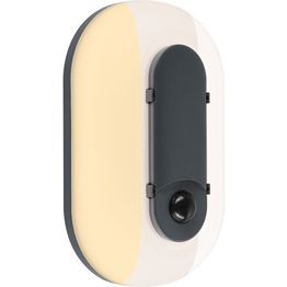 Ulkoseinävalaisin liiketunnistimella Paulmann Elunor, IP65, 122x212mm, 2200 - 4000K, 18.5W, 1445lm, antrasiitti/valkoinen