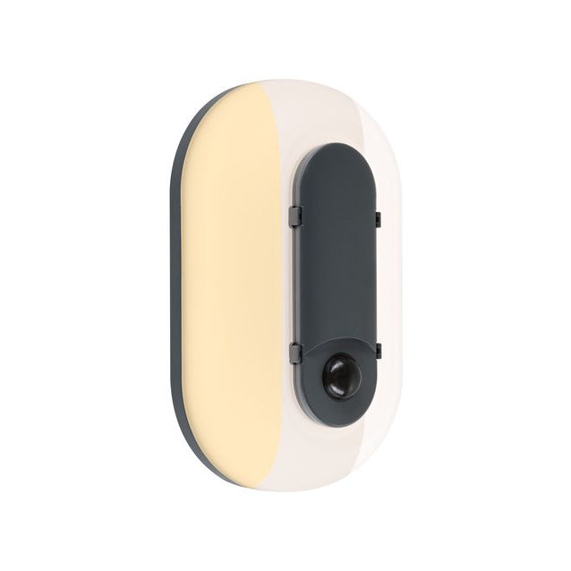 Ulkoseinävalaisin liiketunnistimella Paulmann Elunor, IP65, 122x212mm, 2200 - 4000K, 18.5W, 1445lm, antrasiitti/valkoinen