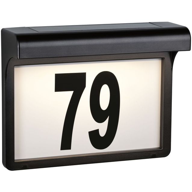 LED-numerovalaisin aurinkokennolla Paulmann Dayton II, IP44, 3000K, hämärätunnistin musta