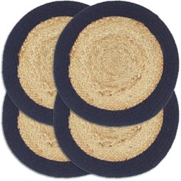 Tabletit 4 kpl luonnollinen/sininen 38cm juutti/puuvilla