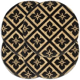 Tabletit 4 kpl musta 38 cm pyöreä juutti