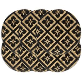 Tabletit 6 kpl musta 38 cm pyöreä juutti