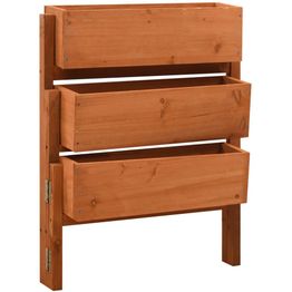 Taitettava kukkalaatikko oranssi 60x14x75 cm täysi kuusi