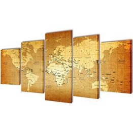 Taulusarja maailman kartta 200 x 100 cm