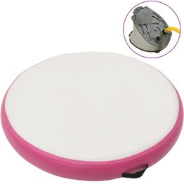 Täytettävä voimistelumatto pumpulla 100x100x10 cm PVC pinkki