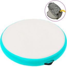 Täytettävä voimistelumatto pumpulla 100x100x10 cm PVC vihreä