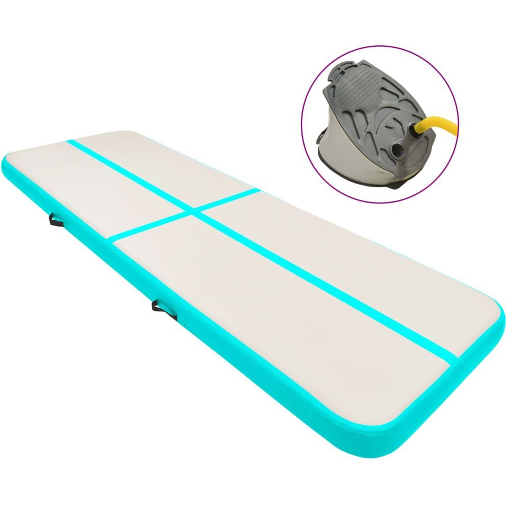 Täytettävä voimistelumatto pumpulla 300x100x20 cm PVC vihreä