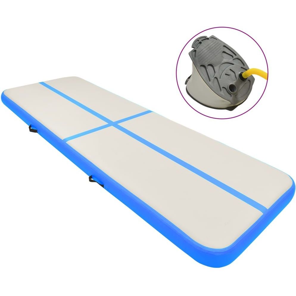 Täytettävä voimistelumatto pumpulla 300x100x20cm PVC sininen