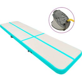 Täytettävä voimistelumatto pumpulla 600x100x15 cm PVC vihreä