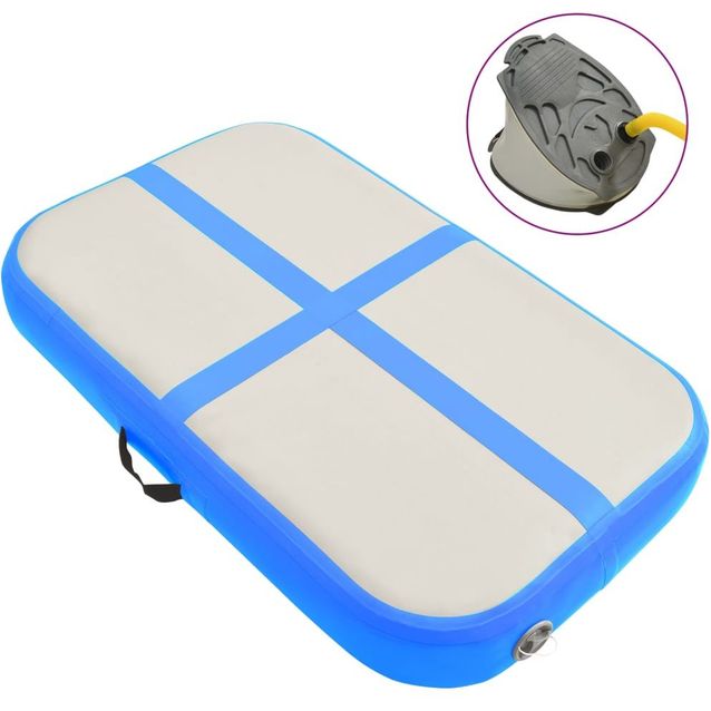 Täytettävä voimistelumatto pumpulla 60x100x10 cm PVC sininen