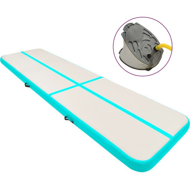 Täytettävä voimistelumatto pumpulla 800x100x20 cm PVC vihreä