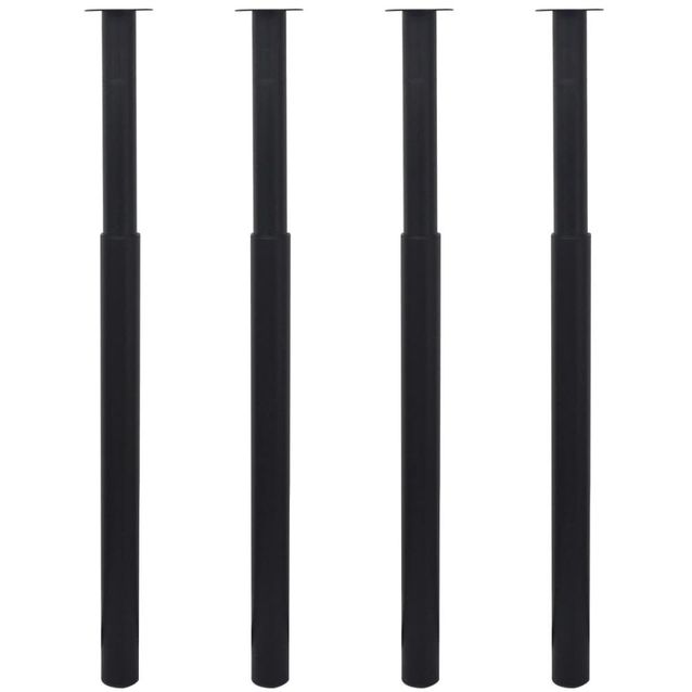 Teleskooppiset pöydänjalat 4 kpl musta 710 mm-1100 mm_1