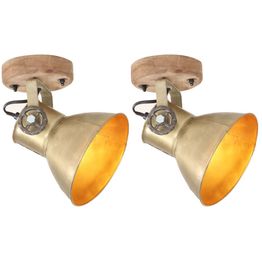 Teolliset seinä-/kattovalaisimet 2 kpl messinki 20x25 cm e27