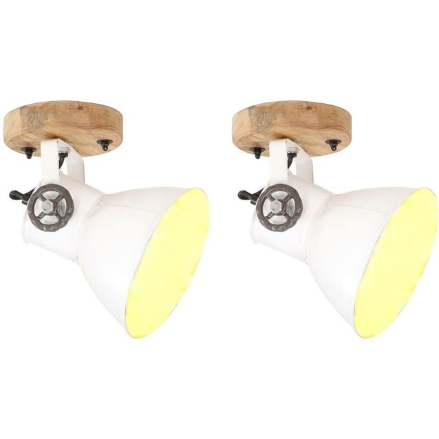 Teolliset seinä-/kattovalaisimet 2 kpl valkoinen 20x25cm e27_1