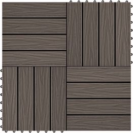 Terassilaatat 11 kpl WPC 30x30 cm 1m² tummanruskea