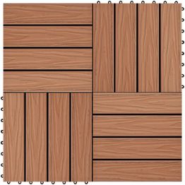 Terassilaatat 11 kpl WPC 30x30 cm 1m² vaaleanruskea