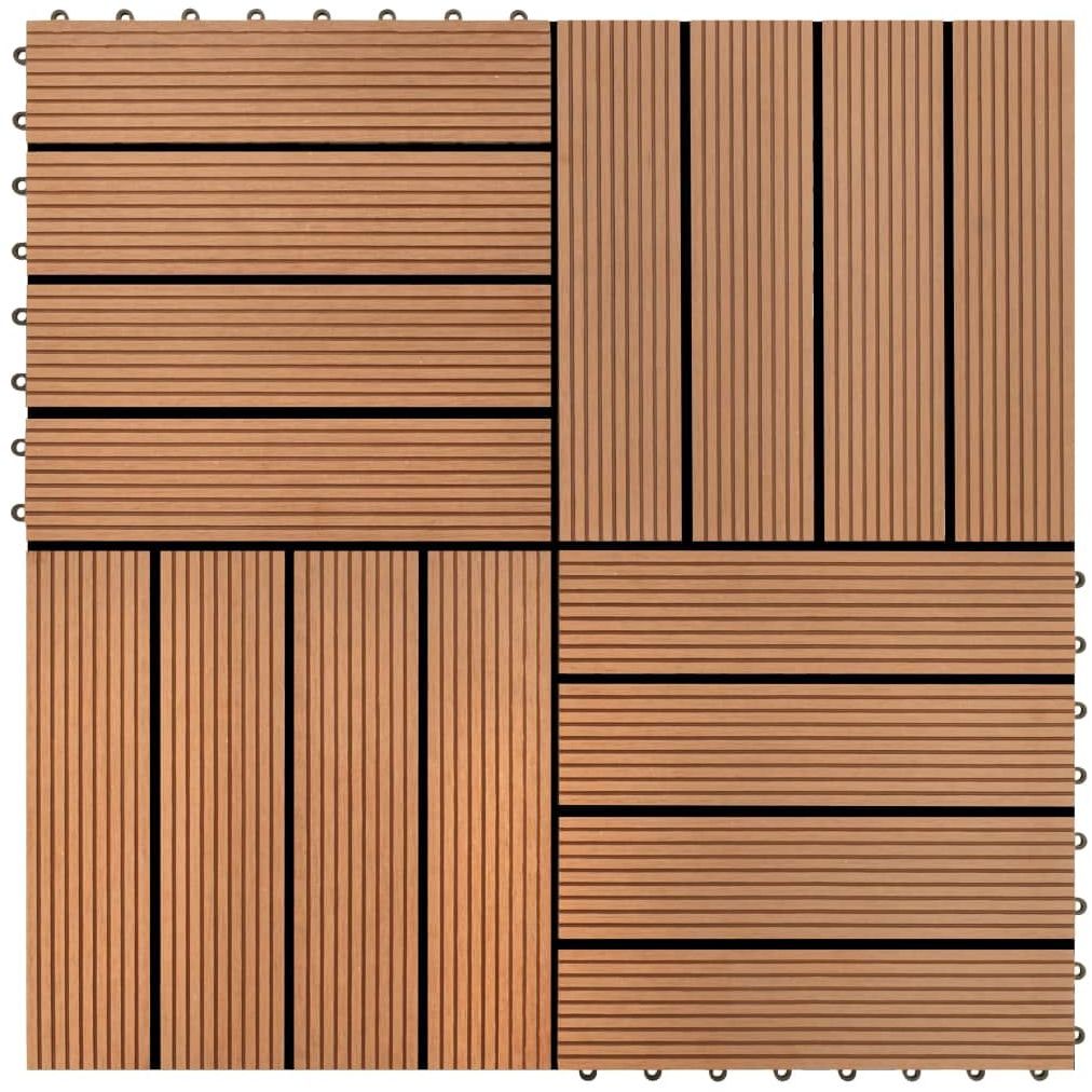 Terassilaatat 22 kpl 30x30cm 2m² puukomposiitti ruskea