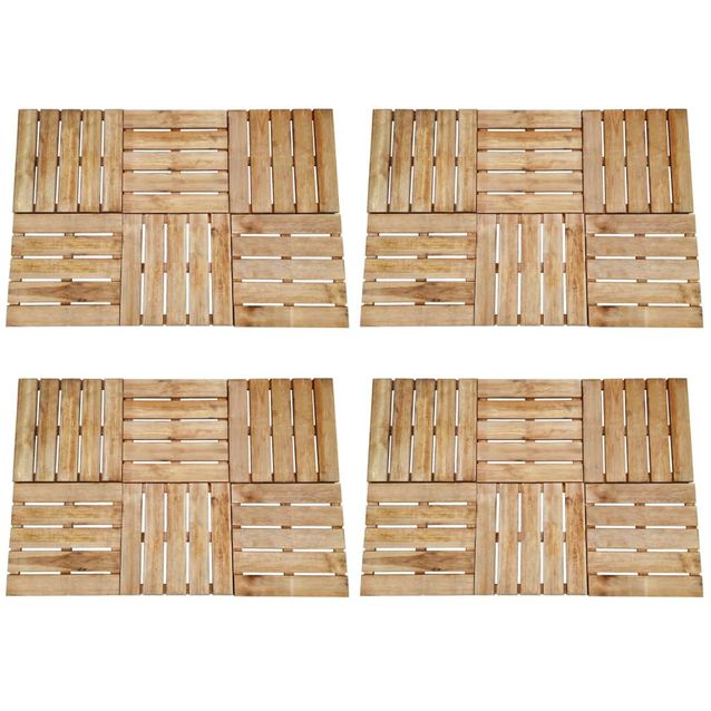 Terassilaatat 24 kpl 50x50 cm puu ruskea