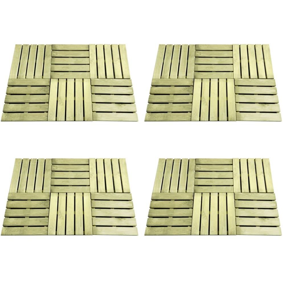 Terassilaatat 24 kpl 50x50 cm puu vihreä