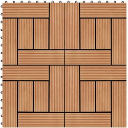 Terassilaatat WPC 30x30 cm 1m² tiikin värinen 11 kpl