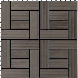 Terassilaatat WPC 30x30 cm 1m² tummanruskea 11 kpl