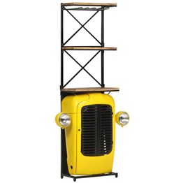 Traktoriviinikaappi keltainen 49x31x170 cm täysi mangopuu