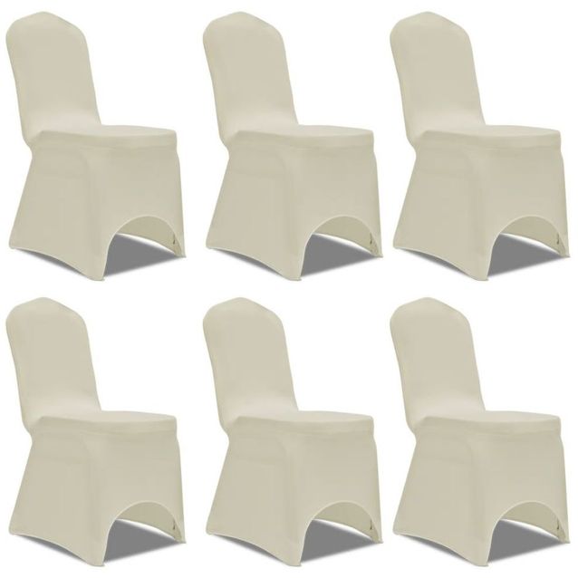 Tuolinpäälliset stretch kermanvärinen 6 kpl_1